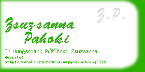 zsuzsanna pahoki business card